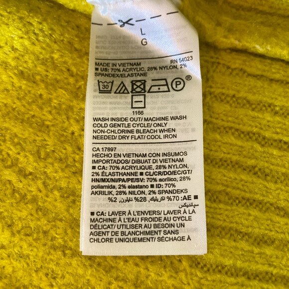 Old Navy Yellow Slouchy Turtleneck Sweater for Women Hi-lo Hem Size Large NWOT! - Picture 3 of 4